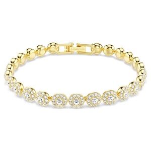 Swarovski Una Yellow Gold-Plated Crystal Bracelet NIB Retail: $219 with Extender
